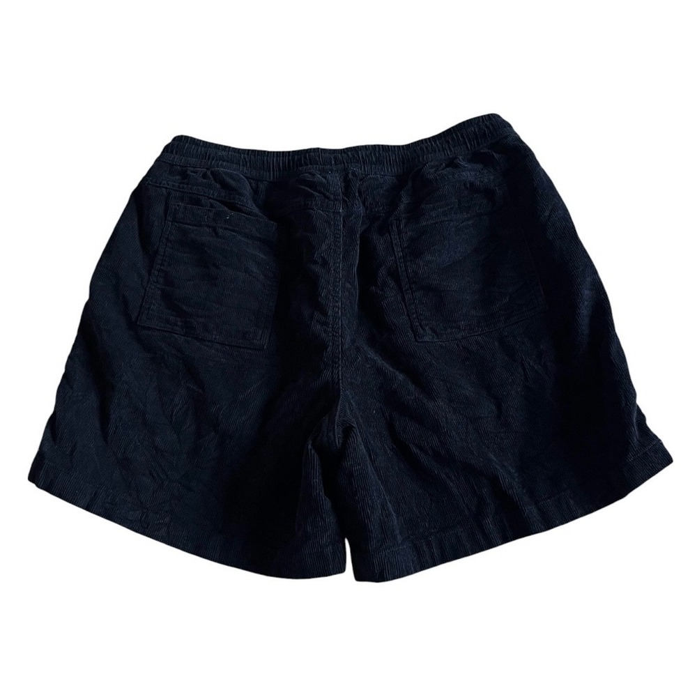 Bear Bottom Corduroy Shorts Mens Large Black Elastic Waist Drawstring 5.5" - Picture 2 of 6